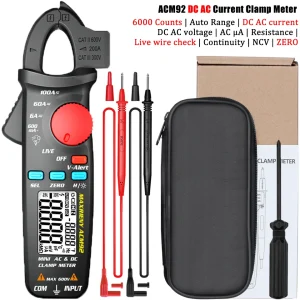 ACM92 Digital Clamp Meter True RMS Mini DC AC Current Voltage